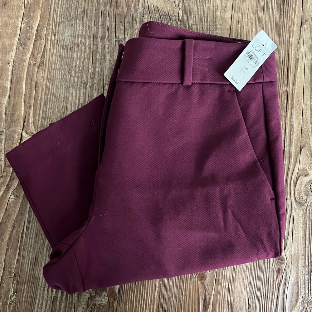 LOFT Marisa Skinny Pant - Burgundy